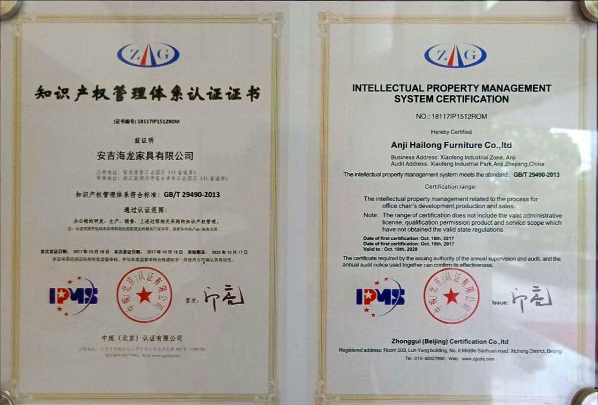 Certification of Intellectual Property Management System